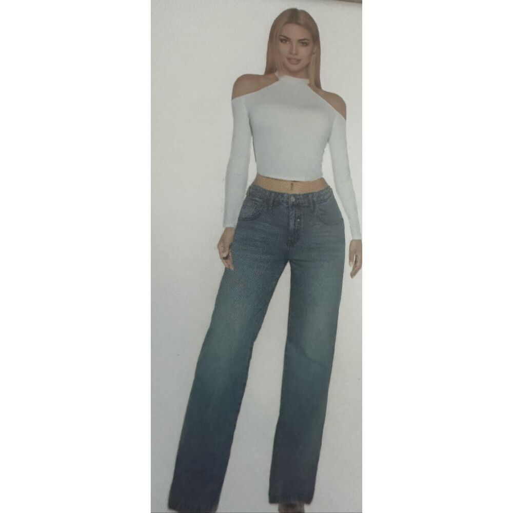 Rise supply Co. mid rise, wide leg denim jeans size 15/32